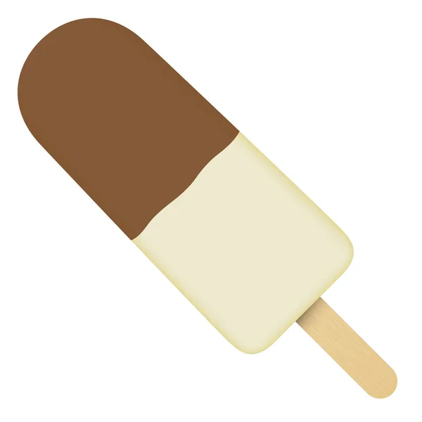 Ilustración Palo Helado Chocolate Mezclado Con Vainilla Paleta Vainilla Palo — Vector de stock