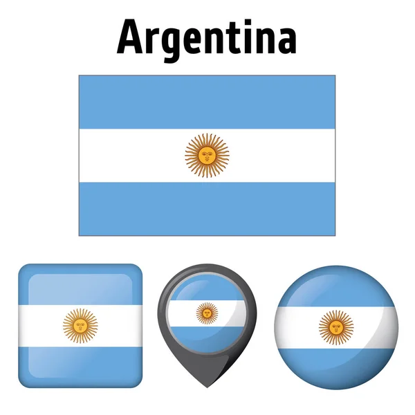 Bandera Ilustración Argentina Varios Iconos Ideal Para Catálogos Materiales Institucionales — Archivo Imágenes Vectoriales