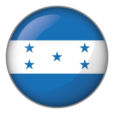 Icon representing button flag of Honduras. Ideal for catalogs of institutional materials and geography clipart