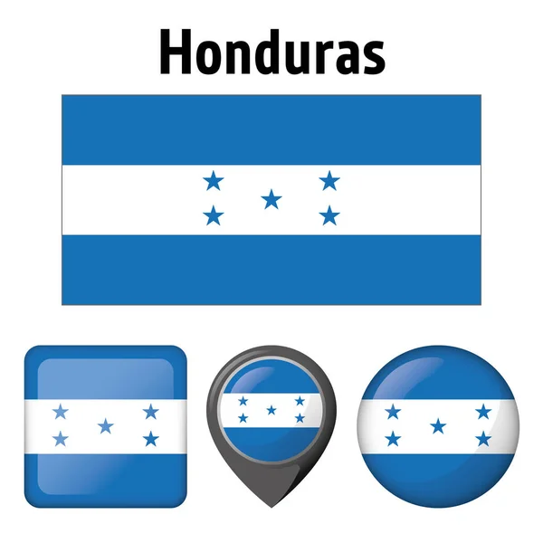 Bandera Ilustrativa Honduras Varios Iconos Ideal Para Catálogos Materiales Institucionales — Archivo Imágenes Vectoriales