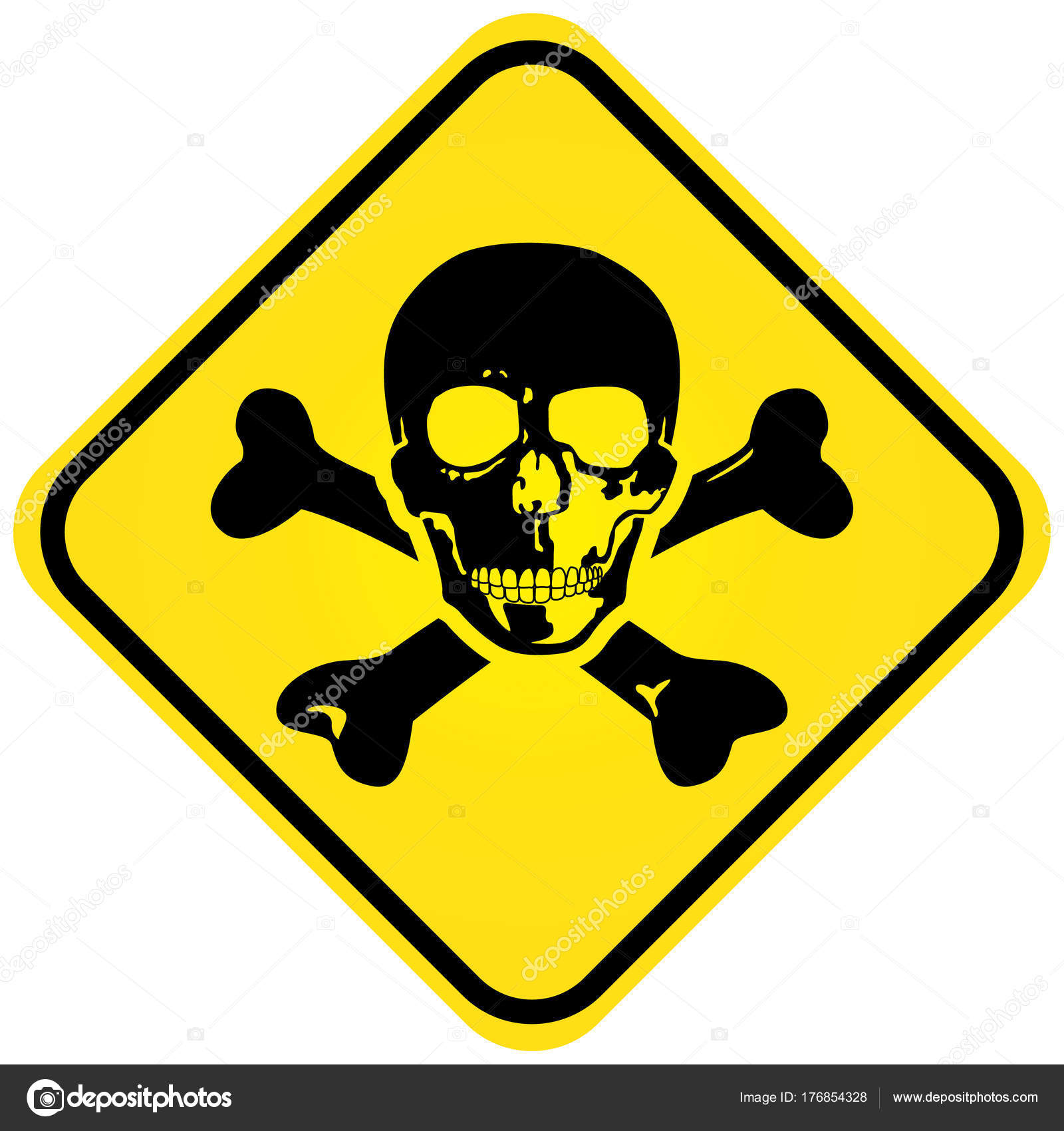 Illustration Warning Sign Head Skull Crossed Bones Pharmaceuticals