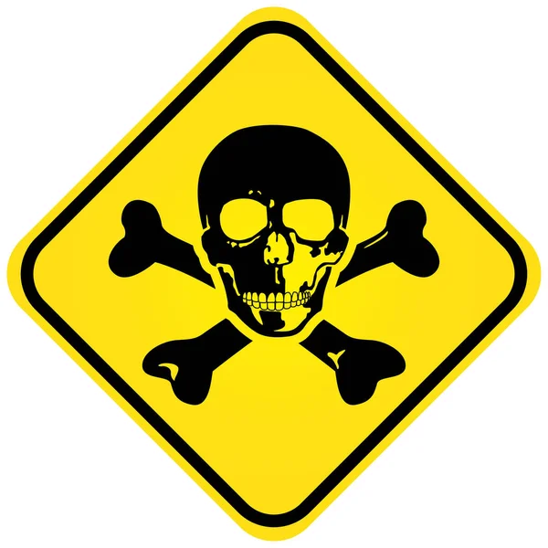 Ilustración Una Señal Advertencia Cráneo Con Huesos Cruzados Productos Farmacéuticos — Vector de stock