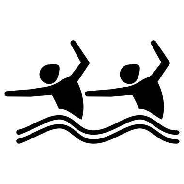 Resimde spor piktogram senkronize yüzme temsil eder. oyun Ideal spor ve kurumsal malzemeleri su