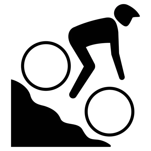 Afbeelding Vertegenwoordigt Pictogram Van Sport Mountainbike Spelen Met Fiets Ideaal — Stockvector