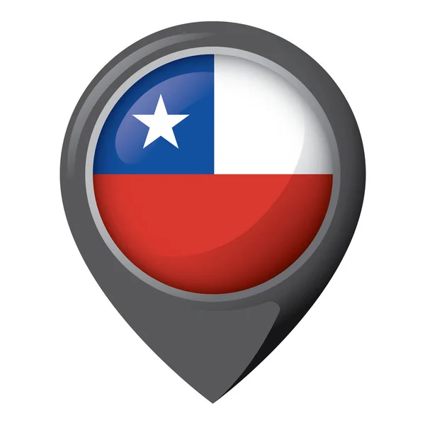Ikona Reprezentująca Pinezkę Flaga Chile Idealny Wykazów Materiałów Instytucjonalnych Geografia — Wektor stockowy