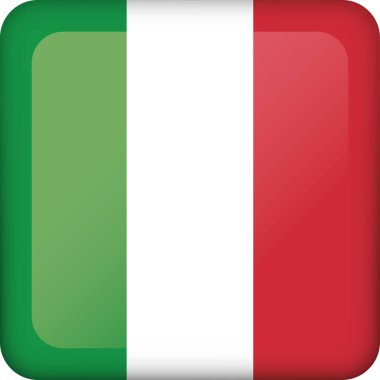 Kare düğme bayrağı İtalya'nın gösteren simge. Kurumsal malzemeleri ve Coğrafya kataloglar için idealdir