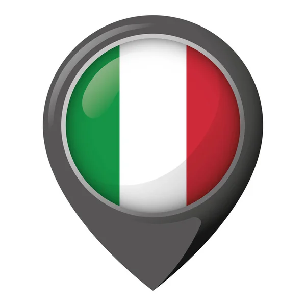 Symbol Das Die Ortsangabe Mit Der Flagge Italiens Darstellt Ideal — Stockvektor