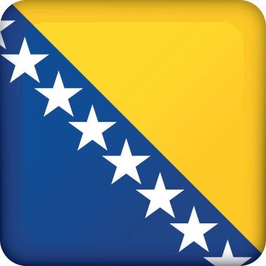 Bosna kare düğmesini gösteren simge. Kurumsal malzemeleri ve Coğrafya kataloglar için idealdir