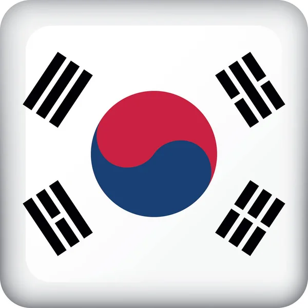 Icon Representing Square Button Flag South Korea Ideal Catalogs Institutional — Stock Vector