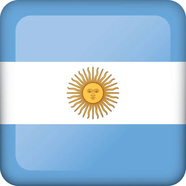 아르헨티나의 사각형 국기를 나타내는 아이콘입니다 지리의 카탈로그에 이상적 — 스톡 벡터
