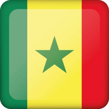 Senegal kare düğmesini gösteren simge. Kurumsal malzemeleri ve Coğrafya kataloglar için idealdir
