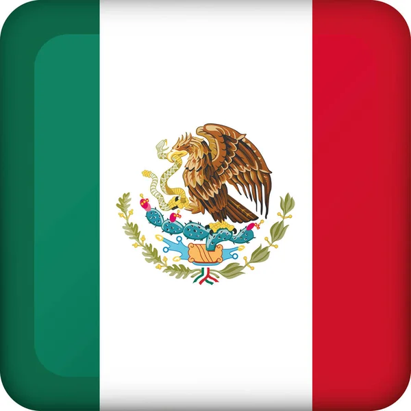 Symbol Für Mexiko Quadratischen Knopf Ideal Für Kataloge Institutioneller Materialien — Stockvektor