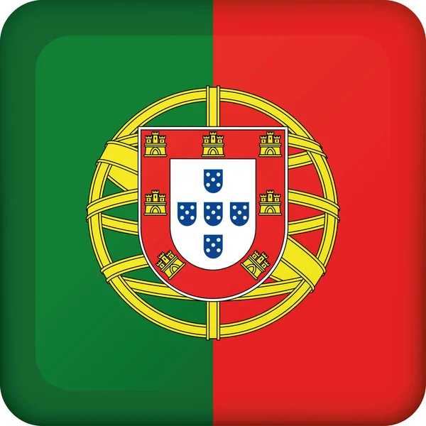 Icono Que Representa Bandera Del Botón Cuadrado Portugal Ideal Para — Vector de stock