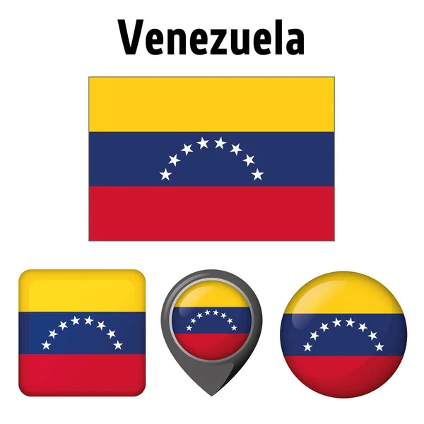 Ilustración Bandera Venezuela Varios Iconos Ideal Para Catálogos Materiales Institucionales — Vector de stock