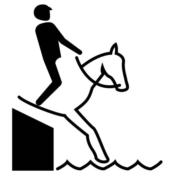 Obrázek Představuje Sportovní Piktogram Jezdecké Jump Mód Bariérou Ideální Pro — Stockový vektor