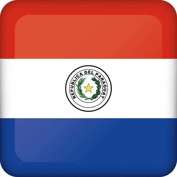 Ícone Representando Bandeira Botão Quadrado Paraguai Ideal Para Catálogos Materiais — Vetor de Stock