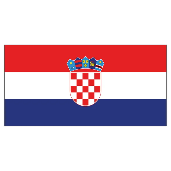 クロアチアの旗での図 制度的材料と地理のカタログに最適 — ストックベクタ