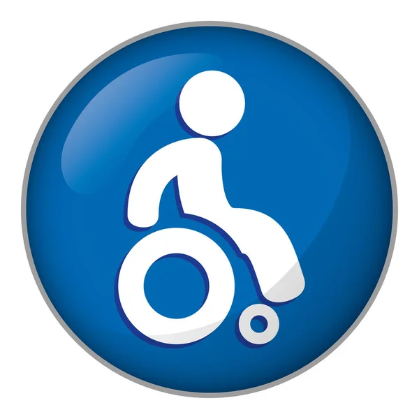 Ícone Representando Botão Pictograma Deficiente Cadeira Física Ideal Para Catálogos —  Vetores de Stock