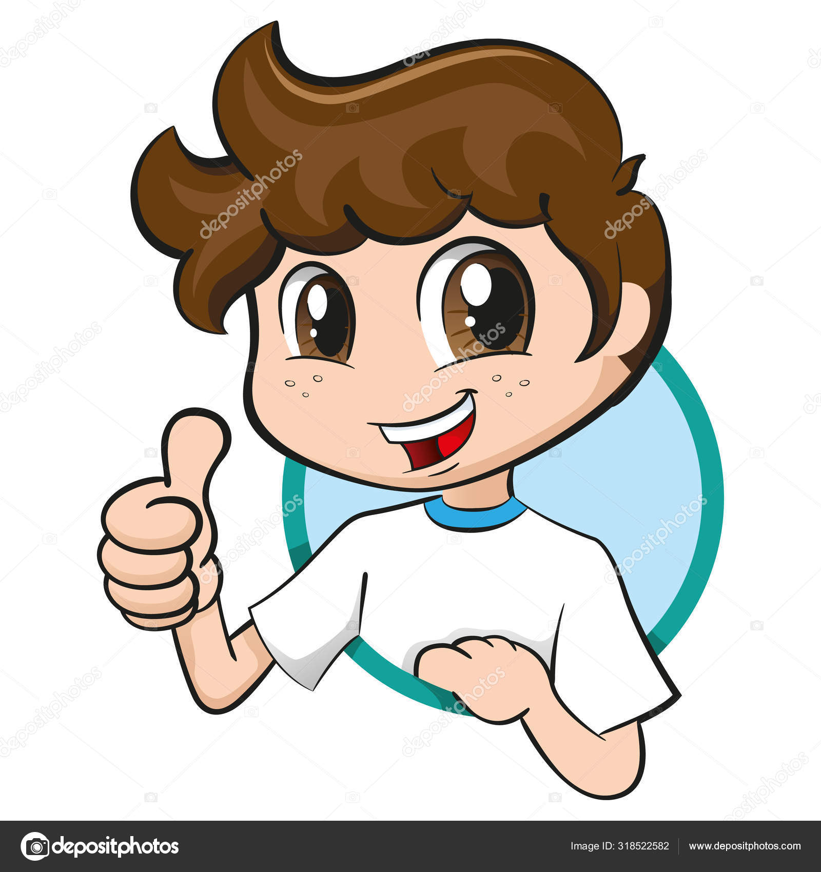 Illustration Boy Tuft Freckles Signaling Approved Correct Child Brown Hair  Stock Vector Image by ©Lcosmo #318522582