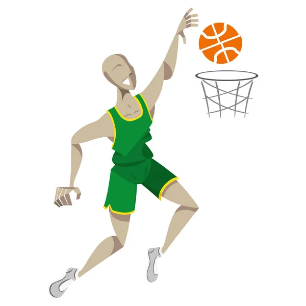 Illustration Representa Jugador Baloncesto Haciendo Sexto Ideal Para Materiales Educativos — Vector de stock