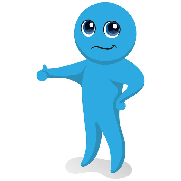 Blauwe Kleur Mascotte Illustratie Met Juweel Pose Correct Ideaal Voor — Stockvector