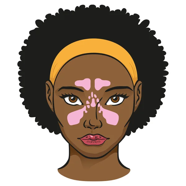 Ilustración Cara Cavidad Nasal Senos Paranasales Mujer Negra Ideal Para — Vector de stock