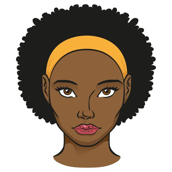 Ilustração Uma Mulher Negra Cabeça Humana Ideal Para Catálogos Boletins —  Vetores de Stock