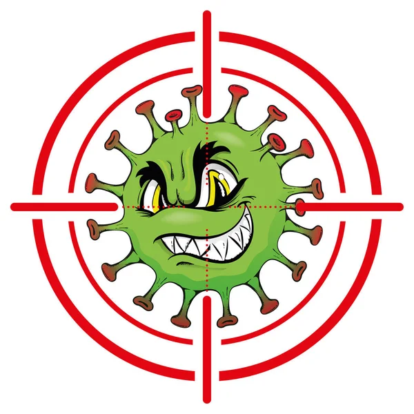 Desenhos Animados Ilustração Com Objetivo Corona Vírus Microrganismo Desinfecção Esterilização —  Vetores de Stock