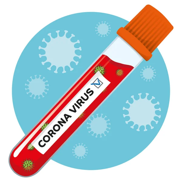 Fläschchen Mit Probe Für Die Coronavirus Untersuchung Covid H1N1 Gesammelt — Stockvektor
