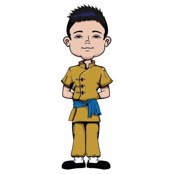 Αγόρι Χαρακτηριστικά Ασιάτης Κινέζος Ασιάτης Ιδανικό Για Εκπαιδευτικά Και Θεσμικά — Διανυσματικό Αρχείο