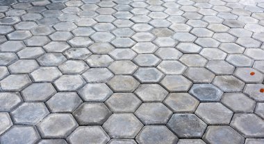 Altıgen gri renkli blok kaldırım desen