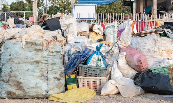 The pile of waste at the recycle yard in Thailand