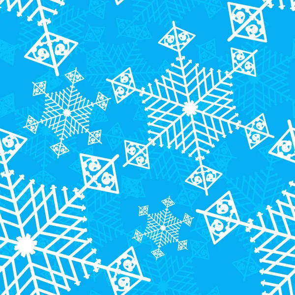 Снежинка голубой бесшовный векторный фон — стоковый вектор