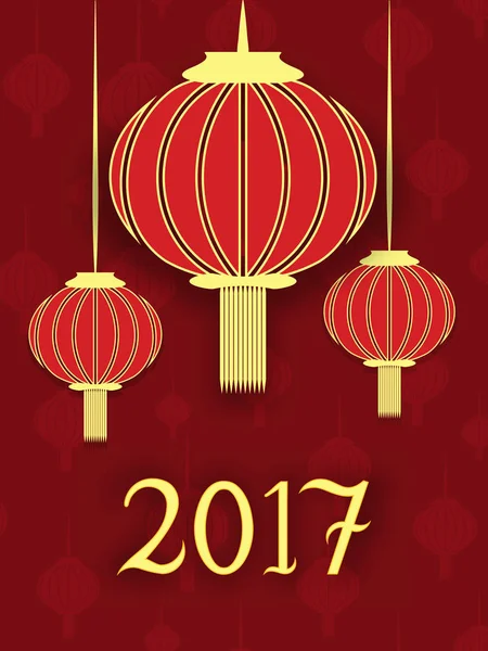 Año Nuevo chino Linterna Fondo — Archivo Imágenes Vectoriales