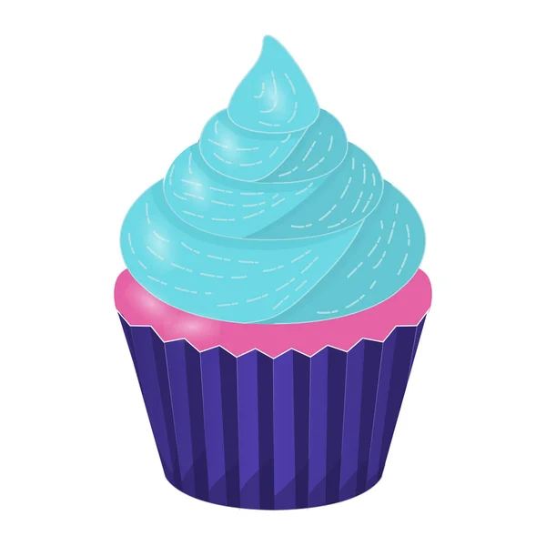 Cupcake sobre fondo blanco — Vector de stock