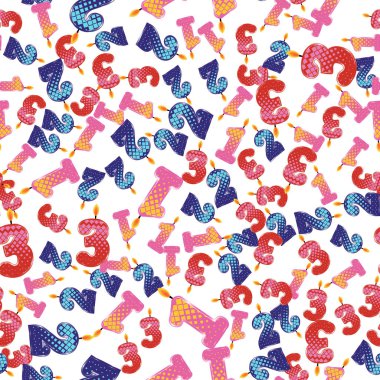 Dikişsiz desen renkli doğum günü mumları