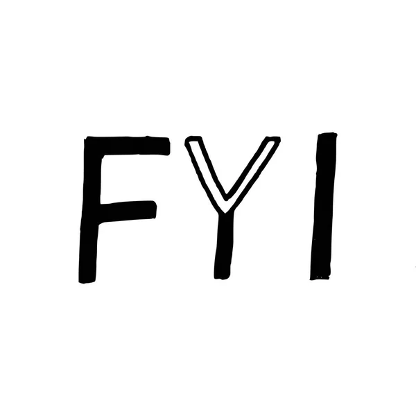 FYI, samostatný ručně kreslené písmo — Stockový vektor