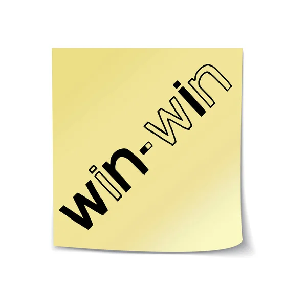 Win-Win betűkkel Öntapadó jegyzet sablon — Stock Vector
