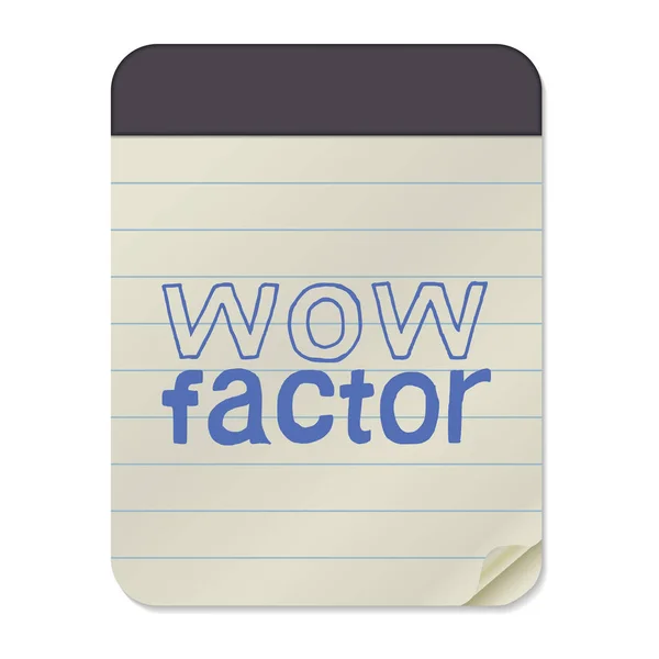 Wow Factor Letras Cuaderno — Archivo Imágenes Vectoriales