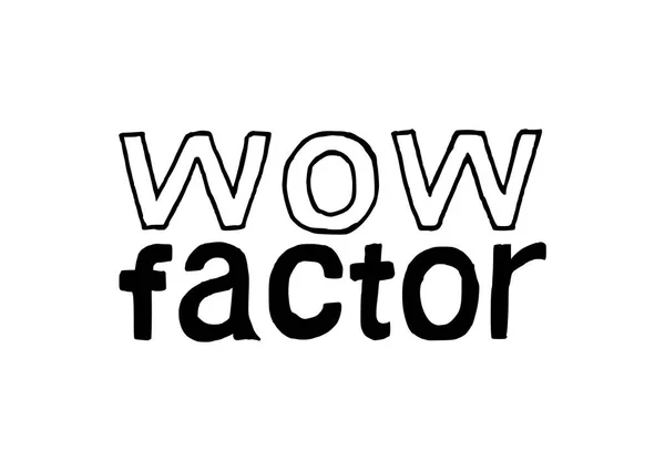 Wow Factor - Isolé main dessiné lettrage . Vecteurs De Stock Libres De Droits
