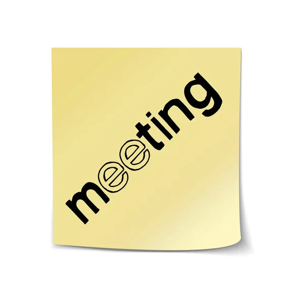 Meeting Lettering Sticky Note Template — Stock Vector