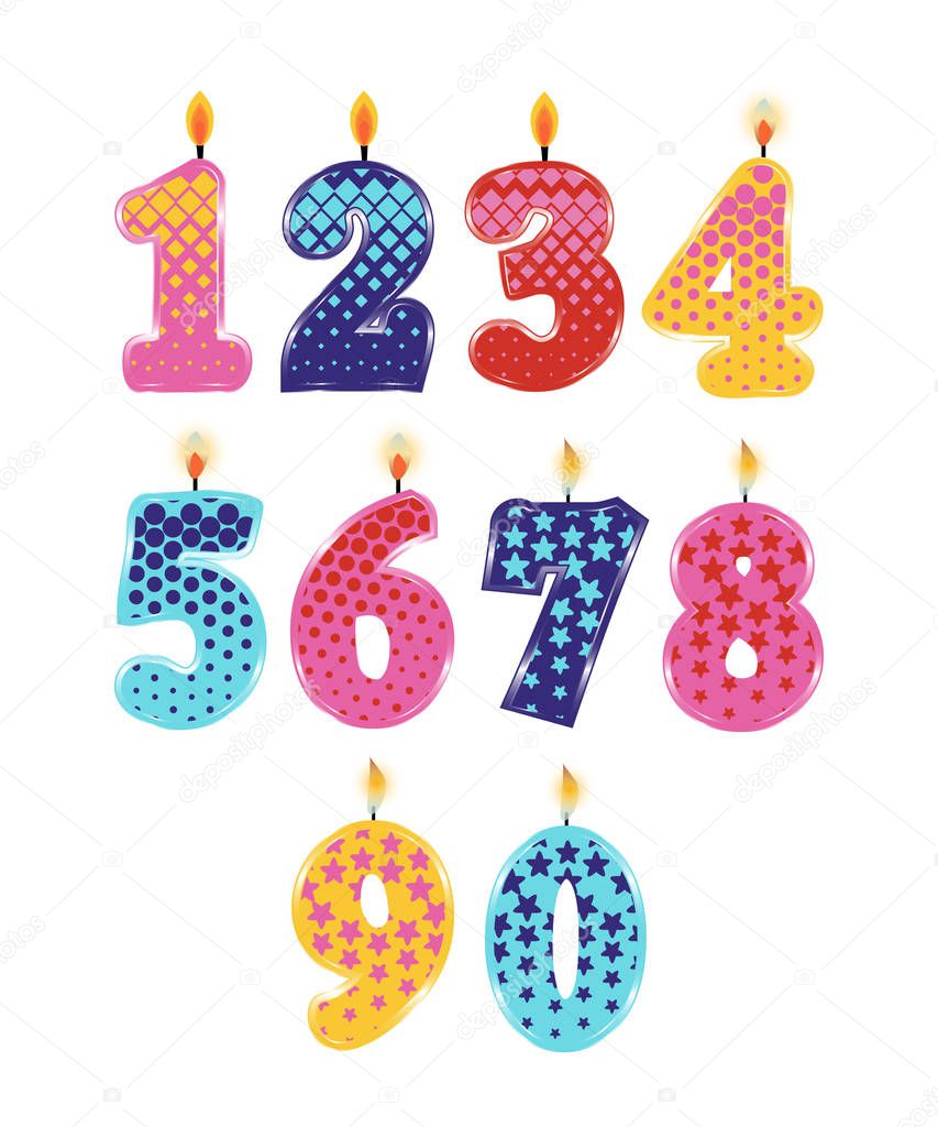 candle numbers 0 to 9