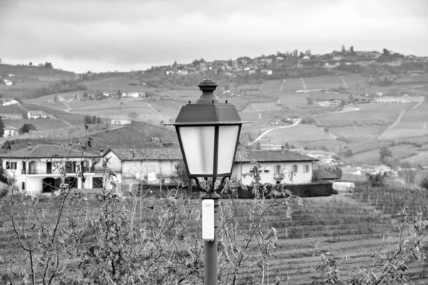 Kilátás Világhírű Barolo Szőlőültetvények Dombos Régióban Langhe Piedmont Észak Olaszország — Stock Fotó