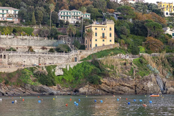 Panoramic View Famous Golfo Del Silenzio Gulf Silence Small Village — Stock Photo, Image