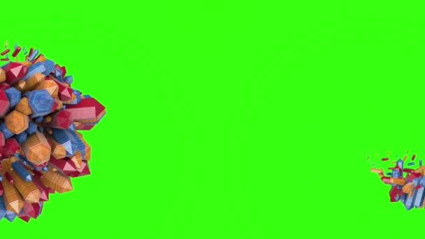 Increíble Cuarzo Colorido Sobre Fondo Verde — Vídeo de stock