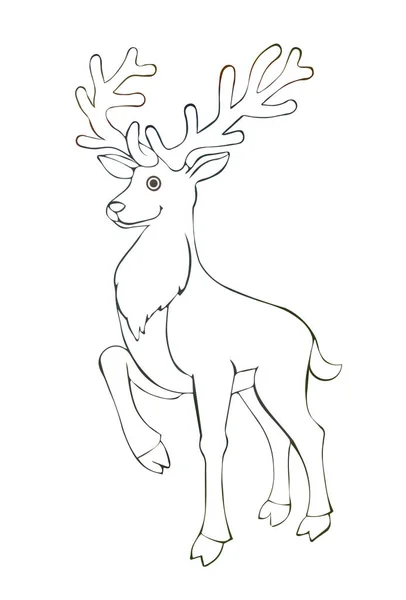 Desenho Tinta Ilustração Contorno Preto Animal — Fotografia de Stock
