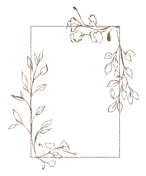 Illustratie Van Een Plantentak Vorm Van Een Gekleurd Bloemen Frame — Stockfoto