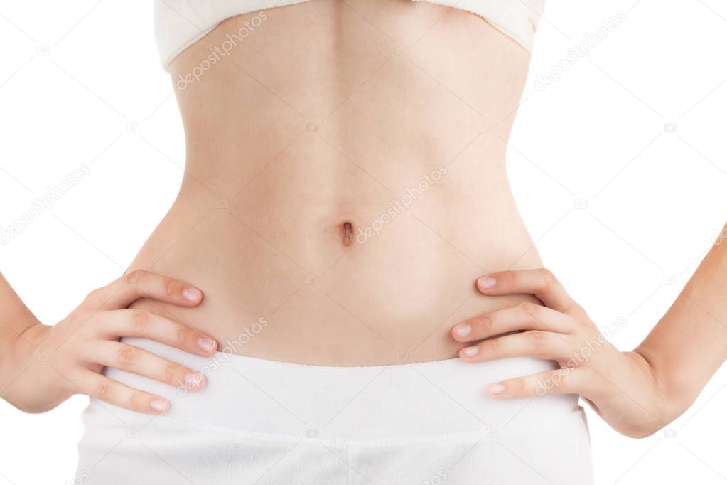 Slim Body of Young Woman with Perfect Work of Intestinal Motilit