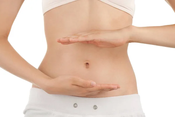 Slim Body of Young Woman with Perfect Work of Intestinal Motilit — Stock Photo, Image