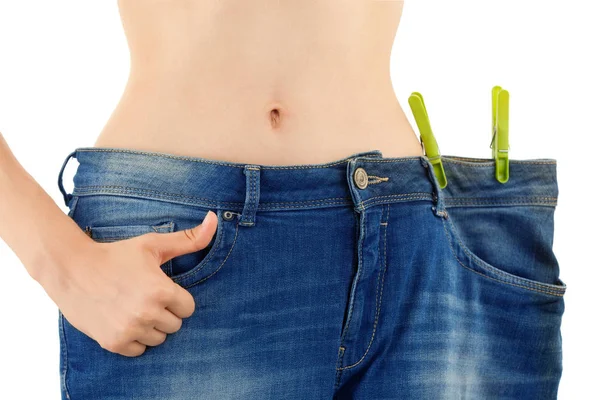 Schlanke junge Frau mit perfektem Darmmotiv — Stockfoto